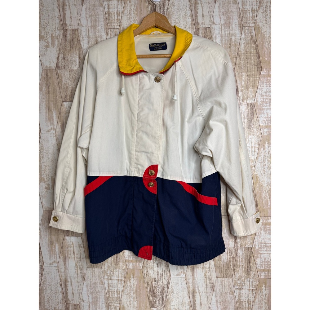Melbourne Classix By Braefair Vintage‎ Colorblock Windbreaker Jacket Mens Medium